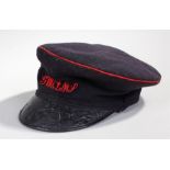 Great Western & London, Midland and Scottish Railway cap, the black cap with red embroidered GW &