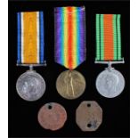 Suffolk Regiment First and Second World Wars group of three, Victory and War medal (15940 A. CPL. F.