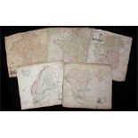 Five maps to include Thomas Kitchin, maps of Ireland, Turkey in Europe with Hungary, Sweden,