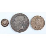 Victoria (1837-1901), Crown, 1847, Obverse: Young bust facing left, Reverse: Crowned shield, along