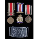 Special Constabulary Long Service Medal (HENRY V CASTER) together with another (PAR OFFR JOHN