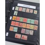 Stamp collection: Australia 1913 - QEII Mint & Used. Some early mint seen GV to 1/4d. GVI Robes
