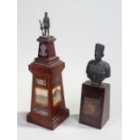 Regimental trophy, for the Madras Sappers & Miners, with a solider standing above the tower with
