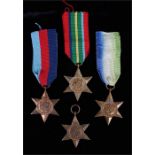 Medals, Pacific Star, France & Germany Star, The Atlantic Star and The 1939-1945 Star, (4)