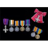 Interesting family medal groups, group of five King South Africa (erased) War medal and Victory