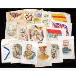 Selection of B.D.V. cigarette silks, to include Sir Douglas Haig, Lord Kitchener, flags of the