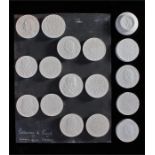 Plaster impressions of patterns and proofs of coins mostly 17th Century. (17 )