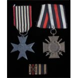 World War One German medals to include Prussian cross of merit for war aid 1914-18, together with
