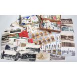 Postcards and cigarette cards, to include a bull dog, European scenes, Istanbul, Gibraltar, etc,