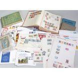 Stamp collection. 1953 Coronation Omnibus set M in albums and others M & U, leaves and oddments. Old