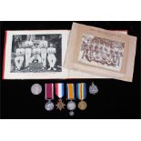 Suffolk Regiment First World War group of four, to include First War trio (War medal erased) (4389