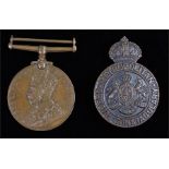 Special Constabulary Long Service Medal, George V (Arthur G Rickarby) together with a Metropolitan