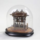 Fine Victorian miniature marine engine, double piston boiler model, housed under a glass dome