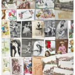 Quantity of postcards depicting theatrical, sentimental and topographical (qty)