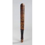 19th Century policeman's truncheon decorated in gilt with the royal coat of arms. Length 40cm