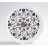 Indian inlaid marble plate, 28cm in diameter
