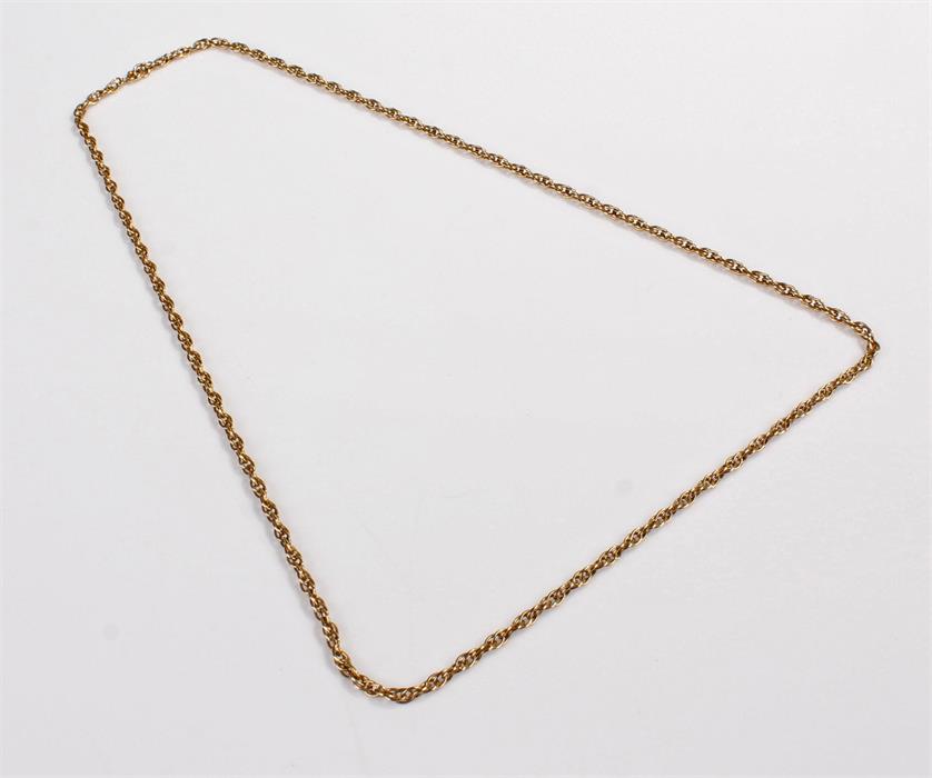 9 carat gold chain, with loop links, 12 grams, 62cm long