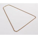 9 carat gold chain, with loop links, 12 grams, 62cm long