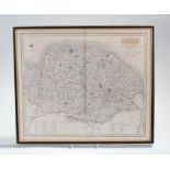 Longman & Co framed map of Norfolk