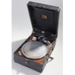 Vintage His Masters Voice Portable Gramophone