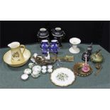 Mixed lot, to include two pairs of vases, a ham stand, and an assortment of ceramics (qty)