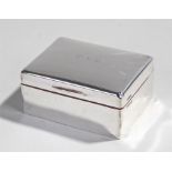 Edward VII silver cigarette box, London 1903, maker B&F, the rectangular box with a hinged lid