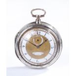 George III silver repeater pair cased pocket watch, Eardley Norton, London, of large proportions,