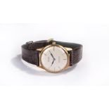 Accurist 9 carat gold gentleman's wristwatch, the signed silvered dial with baton hours, the case