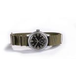 Timor military gentleman's stainless steel wristwatch, the black signed dial with luminous batons