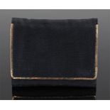 Asprey & Co 9 carat gold and velvet wallet, the gold rim stamped A & Co Ltd, the velvet wallet