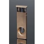 14 carat gold cigar cutter, with an engine turned case, steel blade, 50mm high