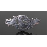 Sterling silver brooch, of leaf swag decoration, 7.5cm wide