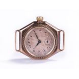 Rolex 9 carat gold gentleman's wristwatch, the silvered dial with faded Rolex name, Arabic hours and