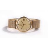 Omega Automatic Geneve 9 carat gold gentleman's wristwatch, the gilt signed dial with date