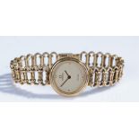 Omega De Ville ladies gold plated wristwatch, the signed champagne dial with Omega bracelet strap,