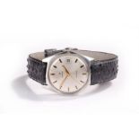 Omega Genève stainless steel gentleman's wristwatch, the signed silvered dial with date aperture and
