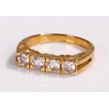 9 carat gold Sri Lankan moonstone ring, ring size O