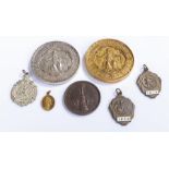 Mixed lot of religious and other medallions,(Qty)