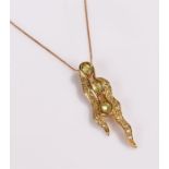 9 carat gold chrysoberyl pendant, 4.4 grams