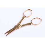 Pair of yellow metal scissors, of typical form, 16.4grams