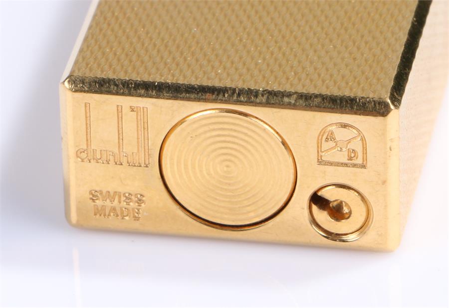 Dunhill lighter, gold plated with engine turned case - Image 4 of 4