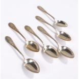 Set of six silver spoons, with flowers to the handle, total weight 5.5oz