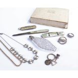 Costume jewellery, to include a ring, a brooch, and an 1887 silver Threepence (qty)