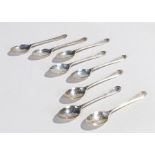 Set of silver coffee spoons, engraved O.F.M.G.C., Sheffield 1930 - 1938, maker C W Fletcher & Son