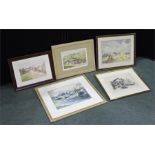 Collection of pictures, to include a watercolour by Lucy Walpole, a pencil sketch, Charles Henry