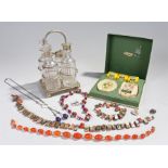 Costume jewellery, including necklaces and a bracelet, together with a General Hector Macdonald