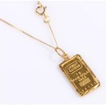 24 carat gold Credit Suisse pendant, 1 gram, together with an 18 carat gold chain