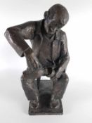 Rother, Richard (1890-1980, unterfränkischer Bildhauer und Holzschneider) - Der Trinker, ein
