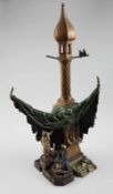 Bergmann,Franz Xaver(1869 -Wien- 1936)- Orientalische Tischlampe,nach 1900, Bronze, gegossen,