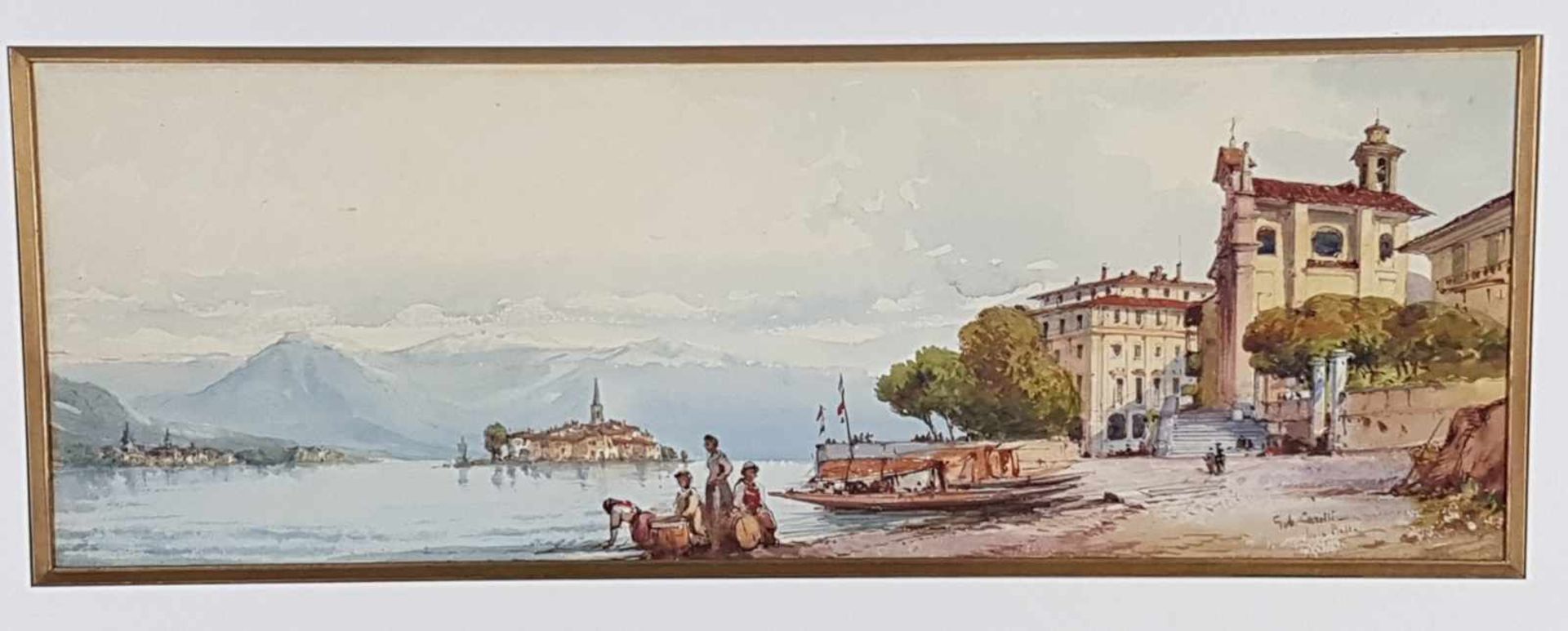 Carelli,Gabriele (1820 Neapel - um 1900 Menton/Frankreich) - "Der Lago Maggiore mit Baveno and der